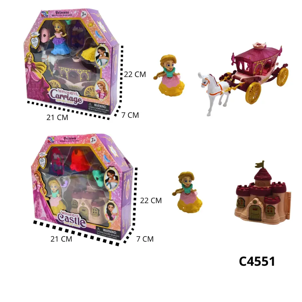PRINCESS EN CASTILLO Y CARRUAJE C4551