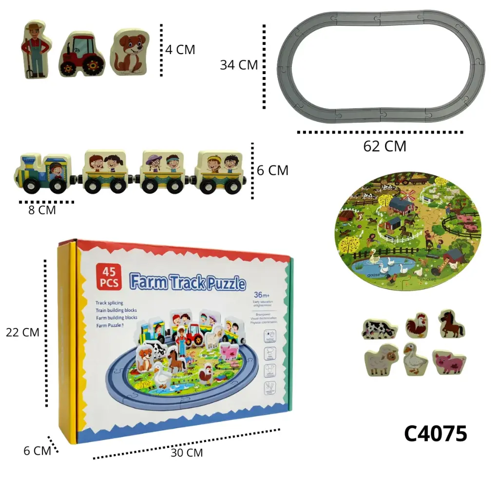 TREN DE MADERA CON ANIMALES C4075
