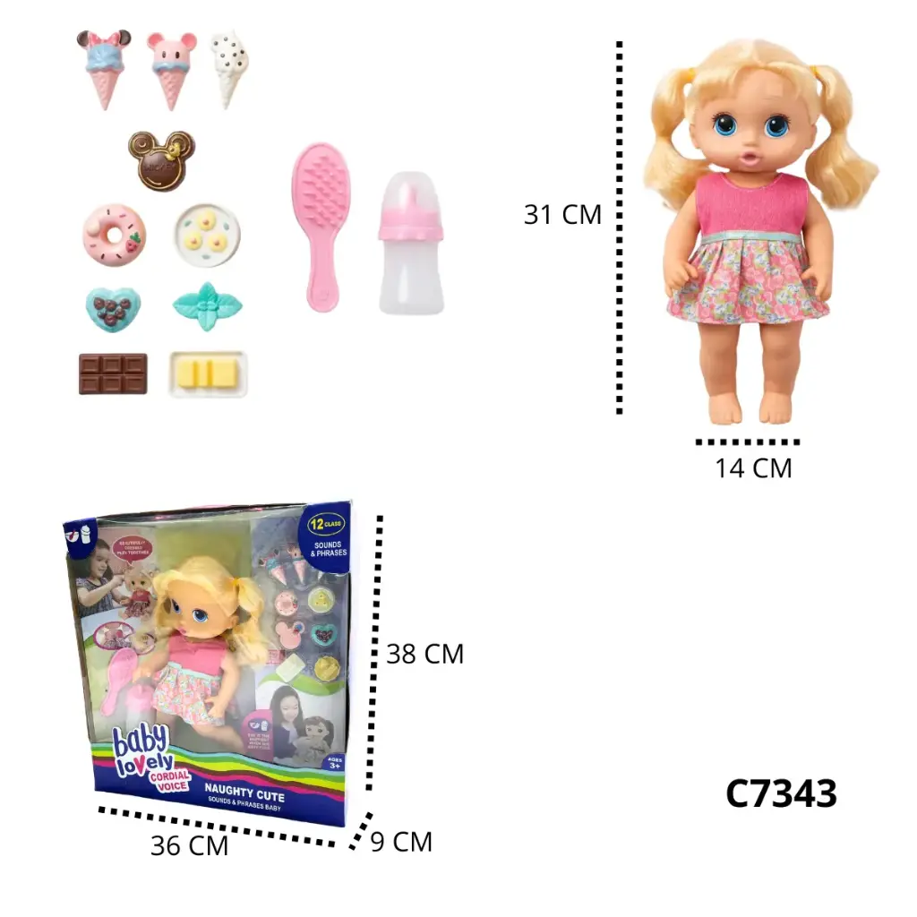 MUÑECA 12 SONIDOS C7343