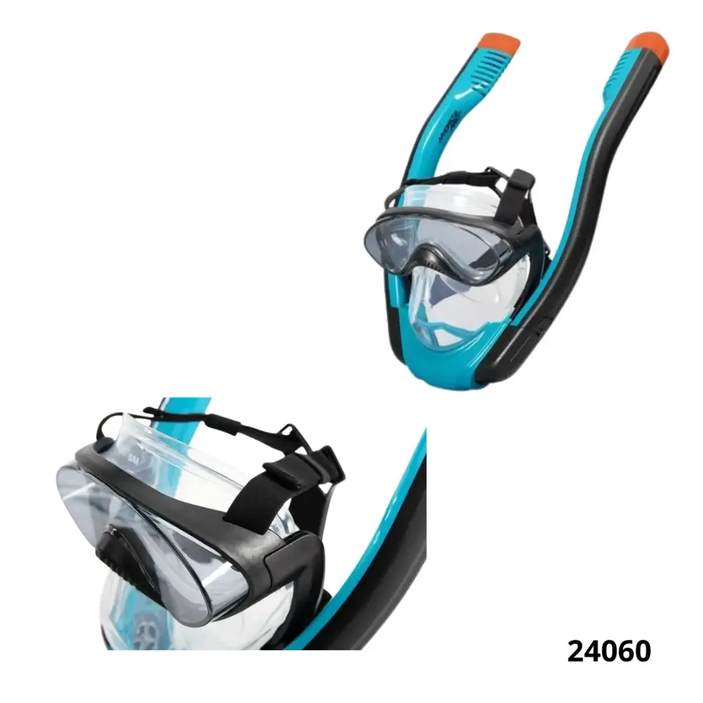 Máscara Buceo Snorkel con 2 Tubos Hydro Pro Talla S/M Bestway 24060