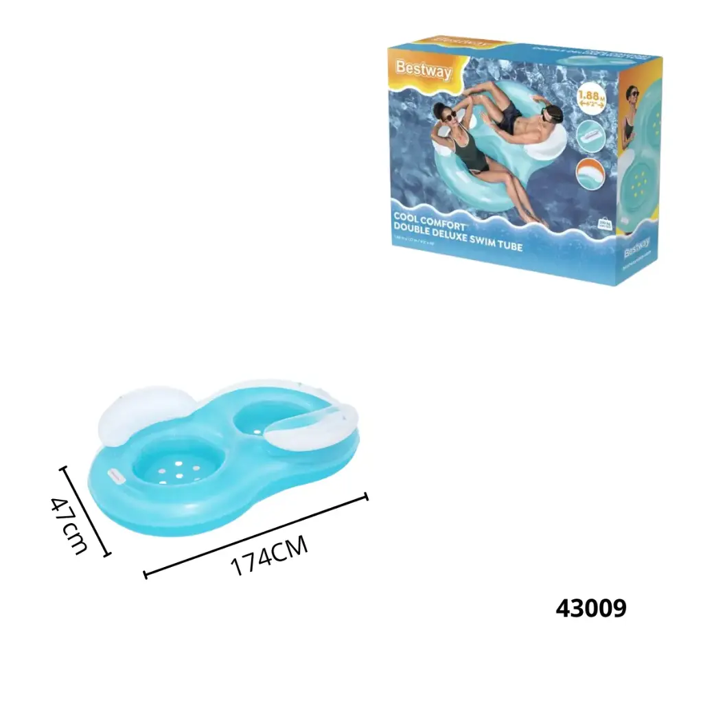 Flotador Bestway Doble Anillo, 188 x 117 cm 43009