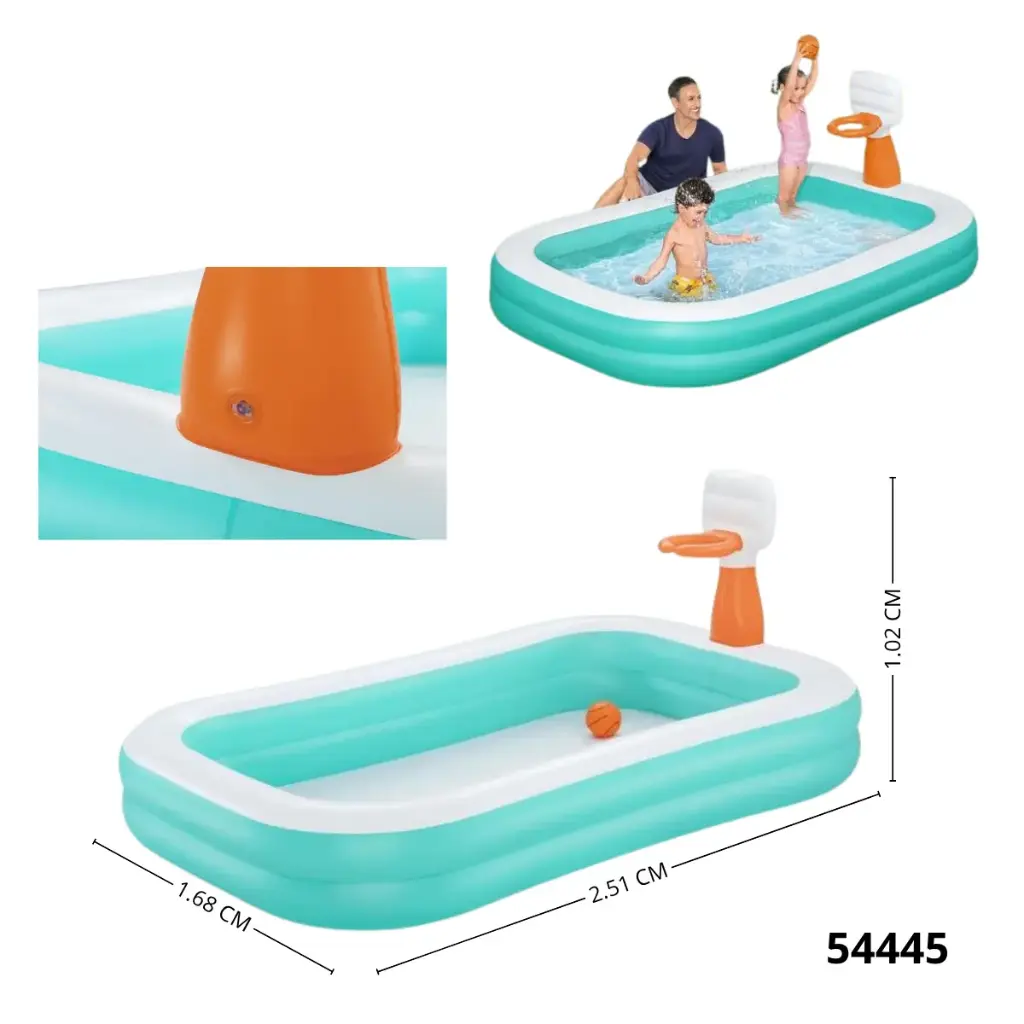PISCINA FAMILIAR BASKET BESTWAY 2.51mx1.68mx1.02m
