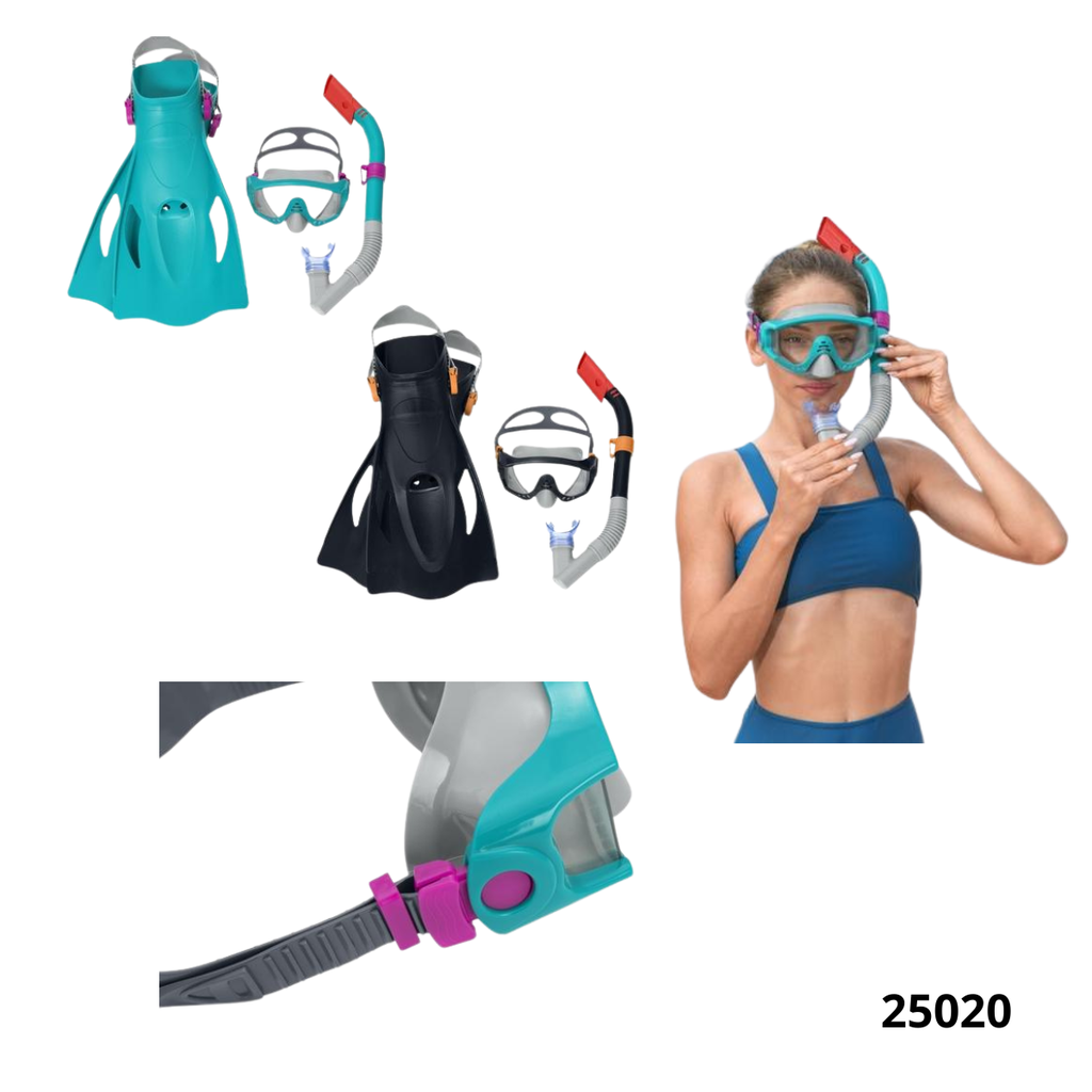 SET SNORKEL-ALETAD ADULTO BESTWAY 25020