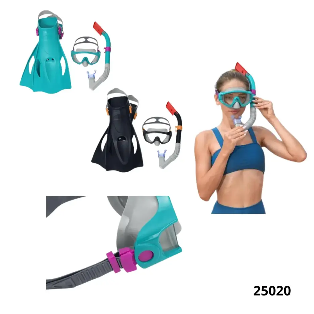 SET SNORKEL-ALETAD ADULTO BESTWAY 25020