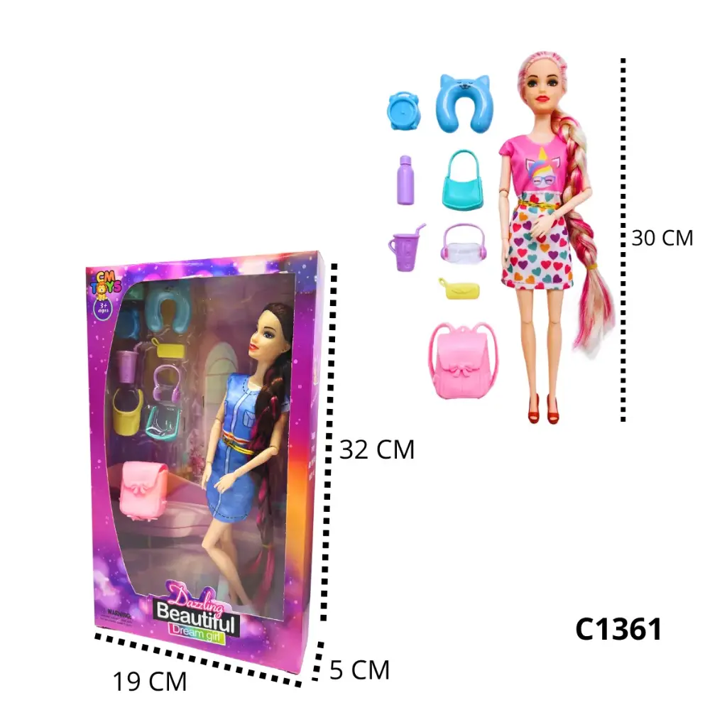 MUÑECA FLACA CON ACCESORIOS C1361