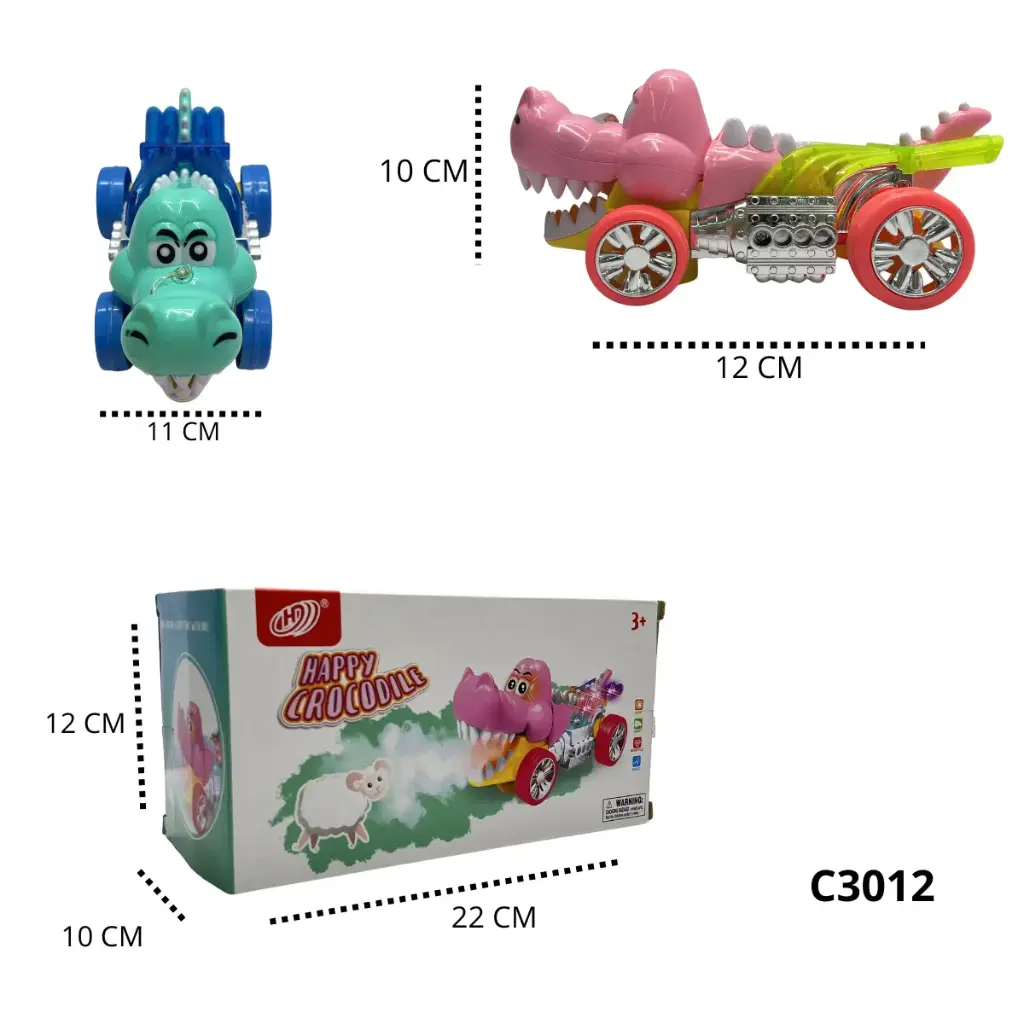 CARRO COCODRILO LUZ Y SONIDO C3012