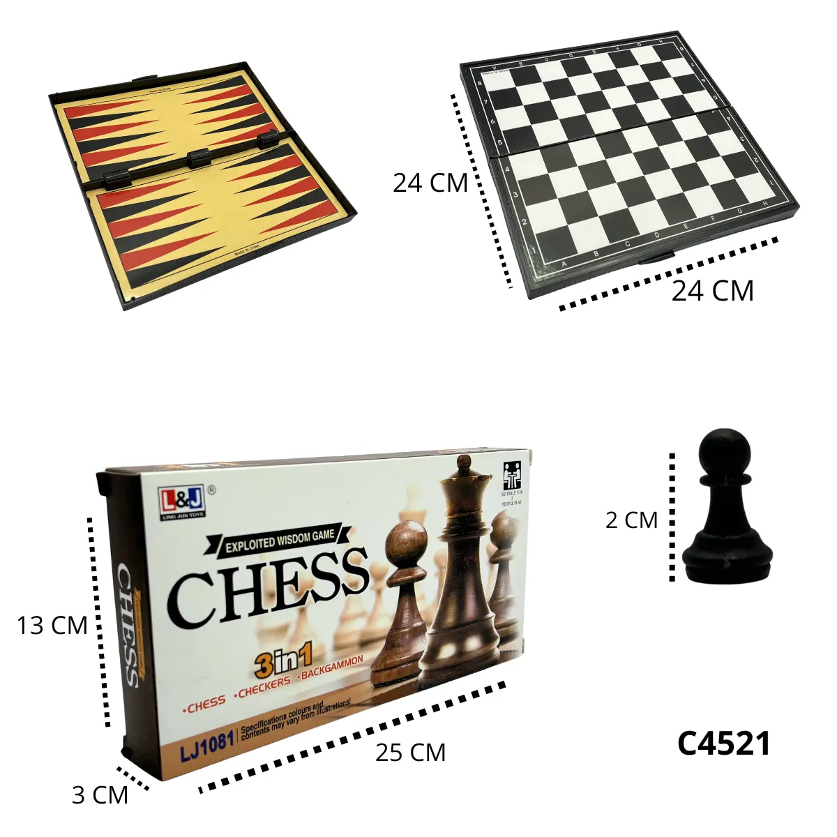JUEGO DE AJEDREZ 3EN1 C4521