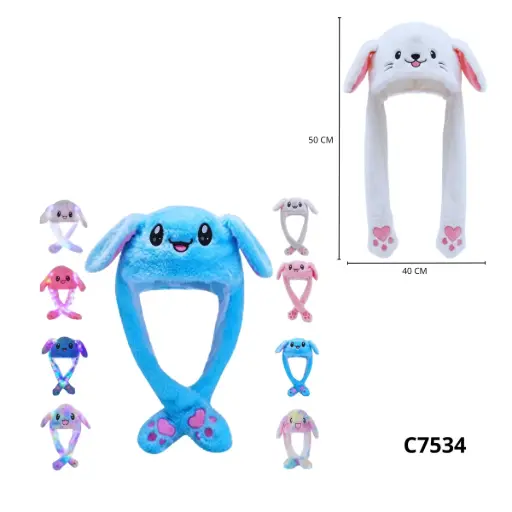 C7534 GORRO PELUCHE LUZ -A-B-C-D-E-F C7534