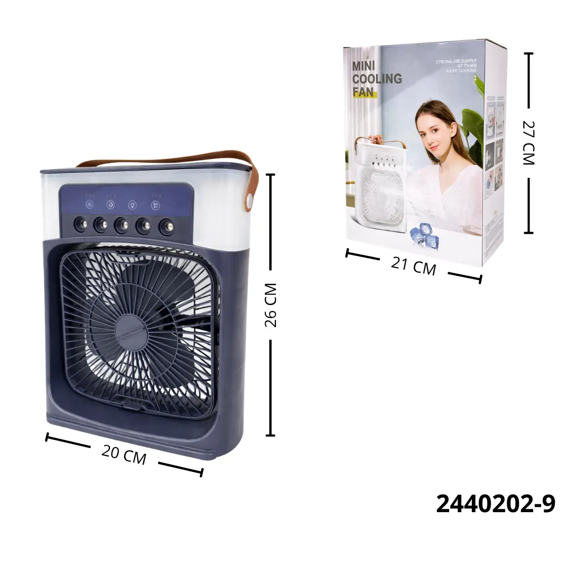 VENTILADOR PORTATIL CON UMIFICADOR CLIMATIZADOR 2440202-9