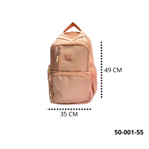 50-001-55 BOLSO ESCOLAR COLOR VERDE Y SALMON 50-001-55
