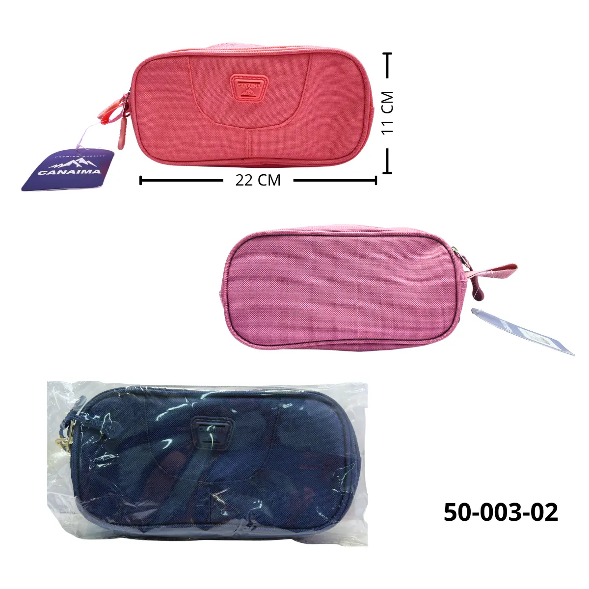 CARTUCHERA COLORES AZUL LILA ROSA NEGRO 50-003-02