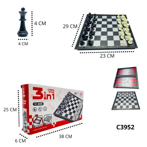 C3952 JUEGO DE MESA TRES EN UNO C3952