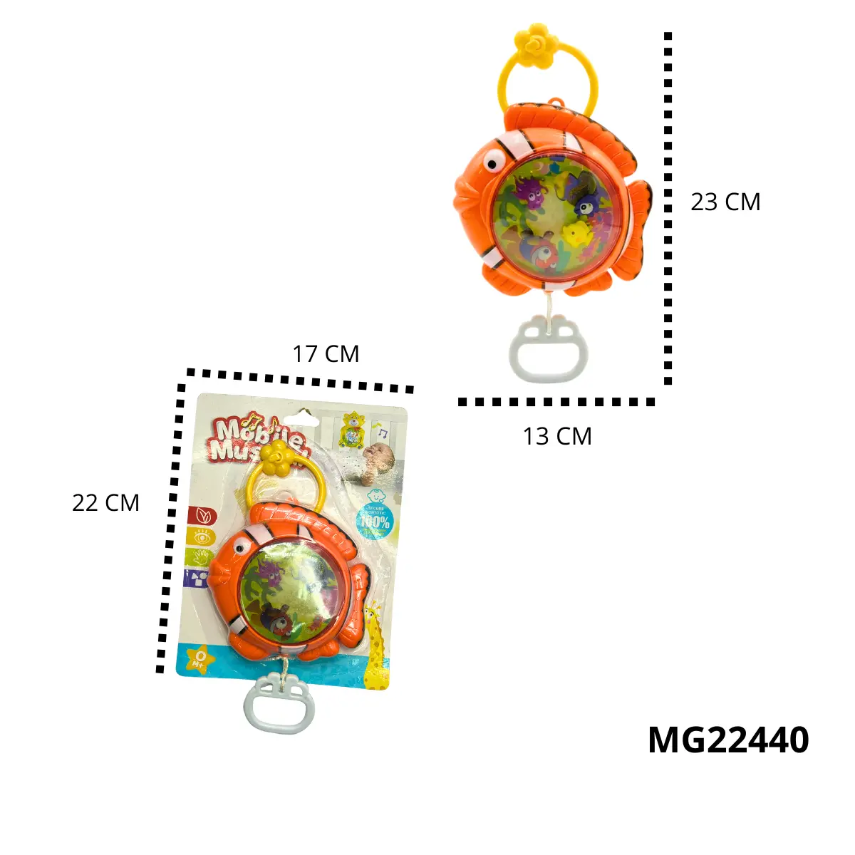 SONAJERO CON CUERDA DISEÑO PEZ EN BLISTER MG22440