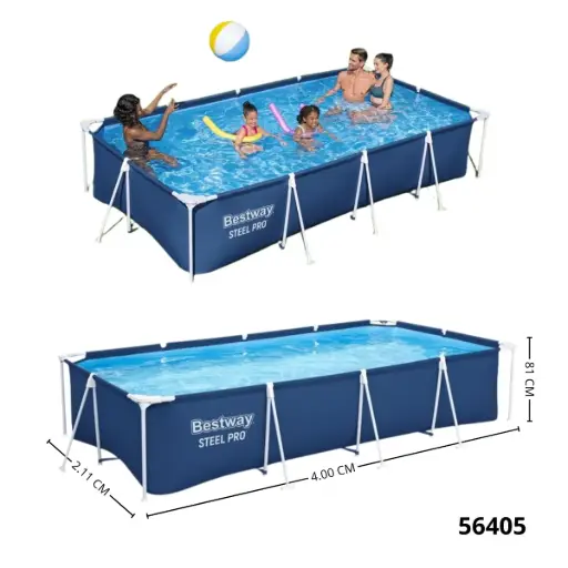 56405 PISCINA ESTRUCTURAL RECTAGULAR BESTWAY 4.00mX2.11mX81cm 56405