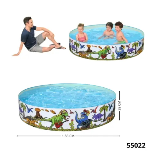 55022 BESTWAY ?6 X H15?1.83M X H38CM DINOSAUR FILLN FUN 55022