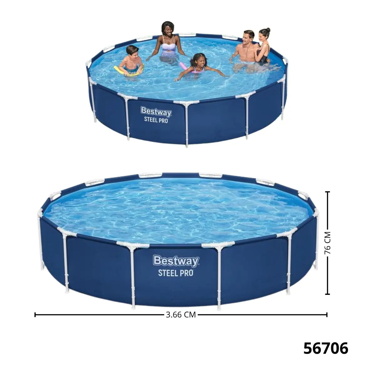 Piscina Estructural Redonda 366 x 76 cm 56706