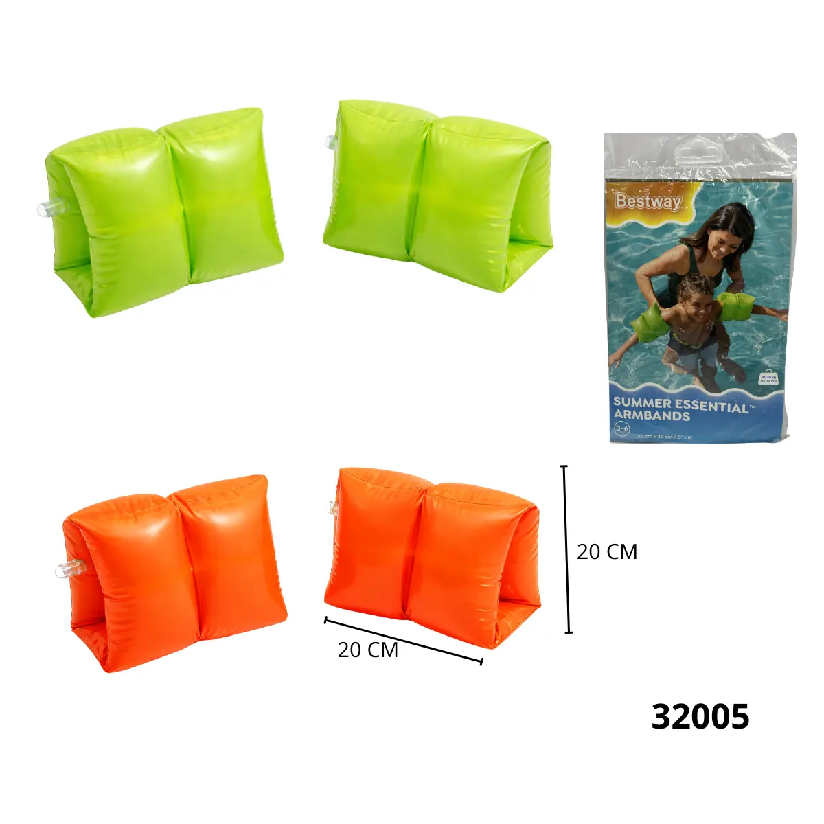 BRAZOS INFLABLES 20CM BESTWAY 24PCS 32005