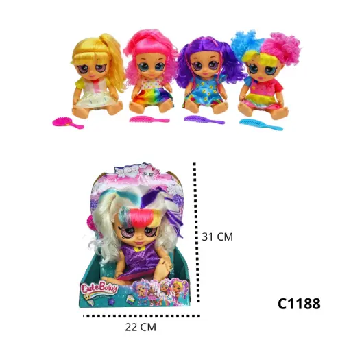 C1188 MUNECA CRY BABY OJO DE VIDRIO C1188