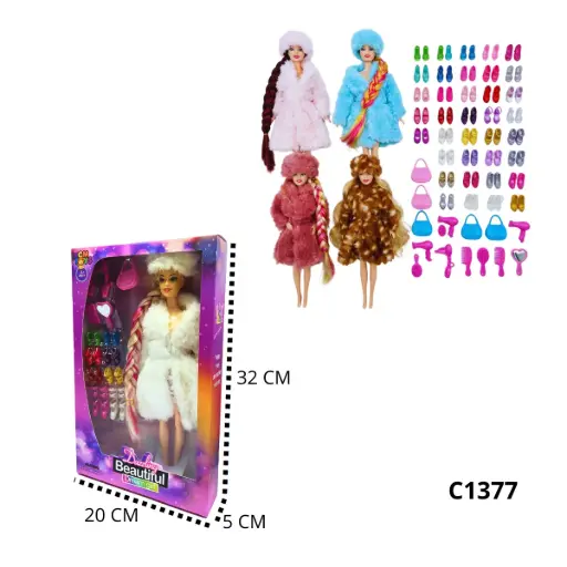 C1377 MUÑECA FLACA ACESORIOS 20cm C1377