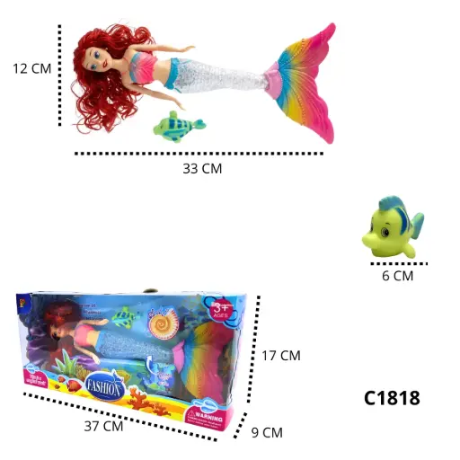 C1818 MUNECA SIRENA COLORES C1818