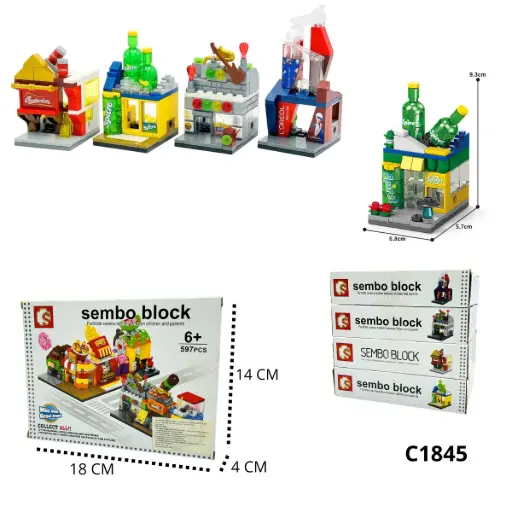 C1845 FICHAS DE ARMAR SEMBO TIENDAS MED 3 MODELOS C1845