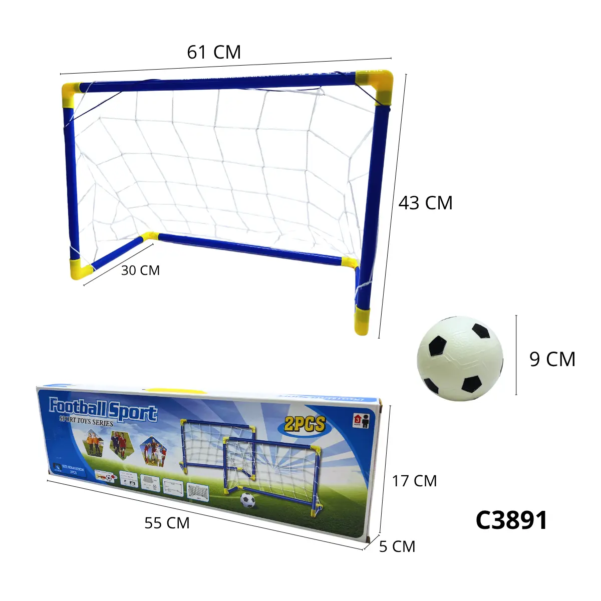 CANCHAS DE FÚTBOL POR DOS EN CAJA C3891