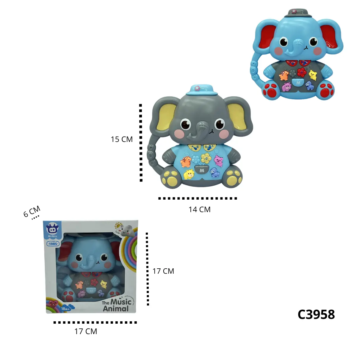 DIDÁCTICO INFANTIL ELEFANTE CON SONIDOS C3958