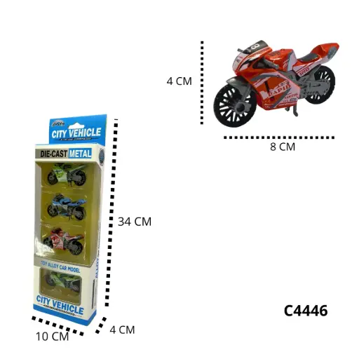 C4446 JUEGO MOTOS STD X 4 C4446